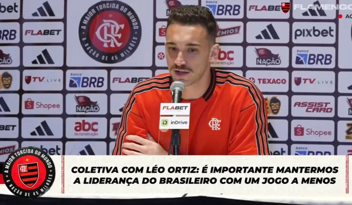 Léo Ortiz em entrevista coletiva do Flamengo nos USA