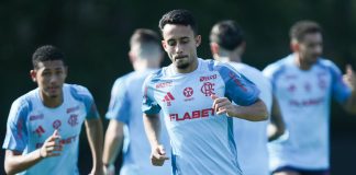 Matheus Gonçalves em treino do Flamengo em Atlantic City