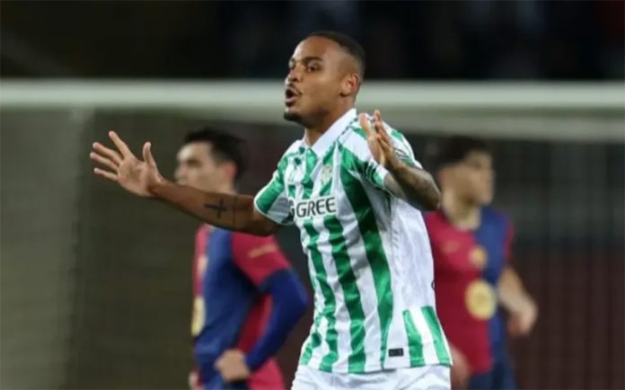 Natan-Gol-Betis-Barcelona-2025 Natan comemora gol pelo Betis contra o Barcelona