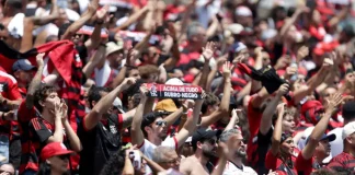 Torcida do Flamengo presente no jogo contra o Chelsea
