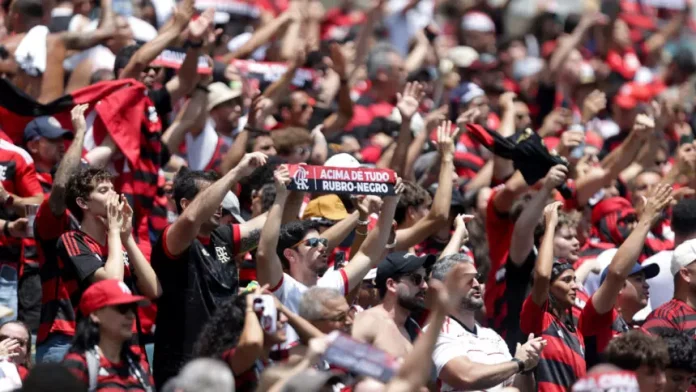 Torcida do Flamengo presente no jogo contra o Chelsea