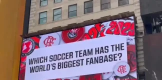Vídeo do Flamengo na Times Square em Nova Iorque