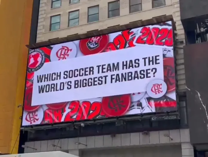 Vídeo do Flamengo na Times Square em Nova Iorque