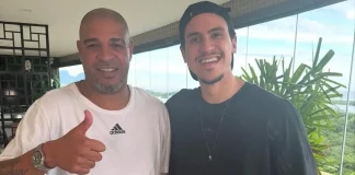 O ídolo Adriano Imperador e o atacante Pedro