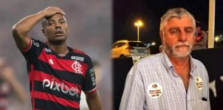 O meia De la Cruz e o médico do Flamengo Runco