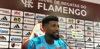 Emerson Royal em entrevista coletiva de sua apresentação no Flamengo