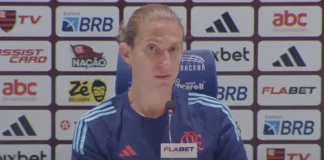 Filipe Luís em entrevista coletiva após vitória do Flamengo sobre o Fluminense