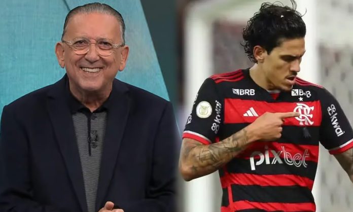 Galvão Bueno e o artilheiro Pedro