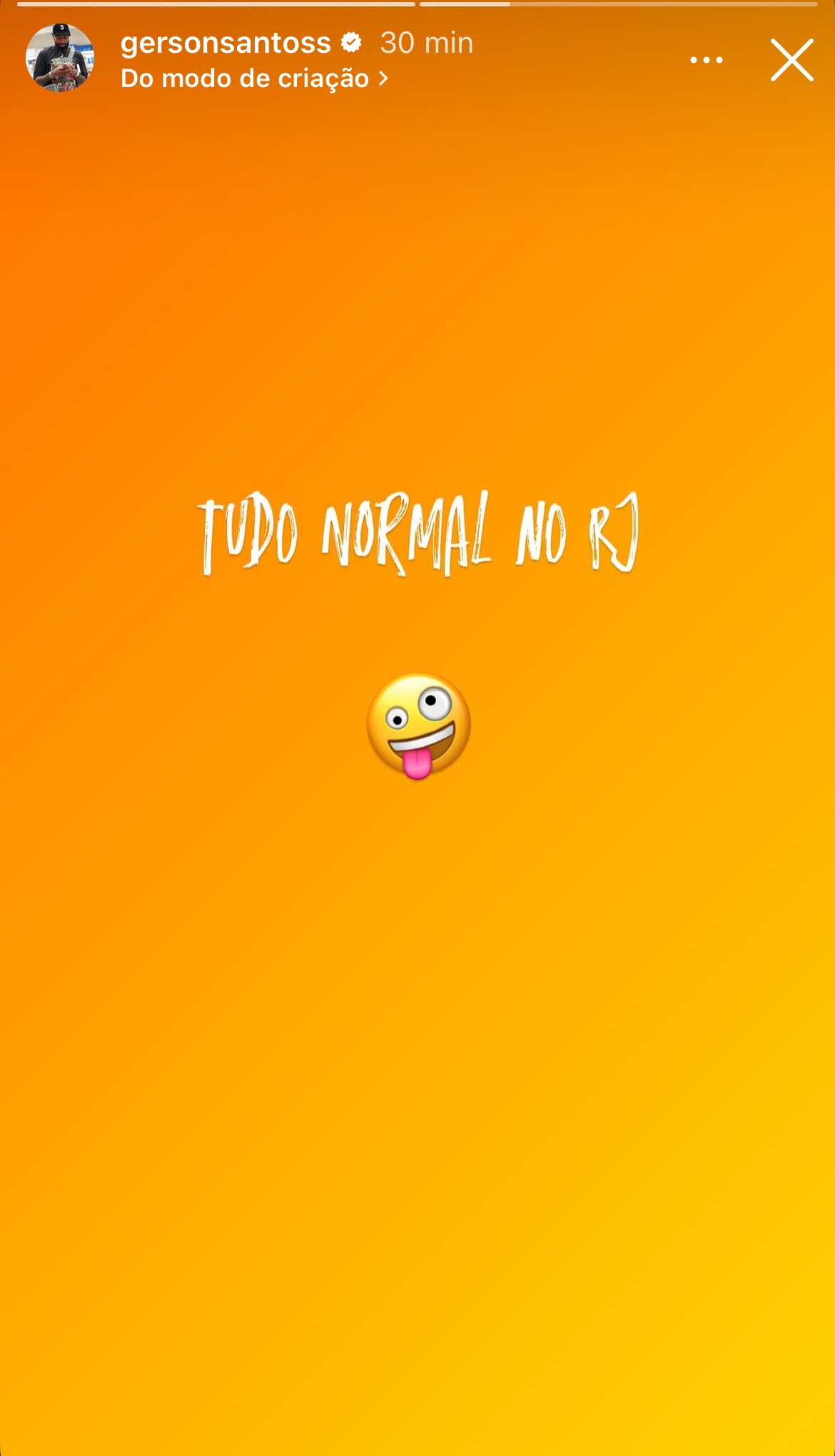 Gerson em post no Instagram sobre a vitória do Flamengo sobre o Fluminense