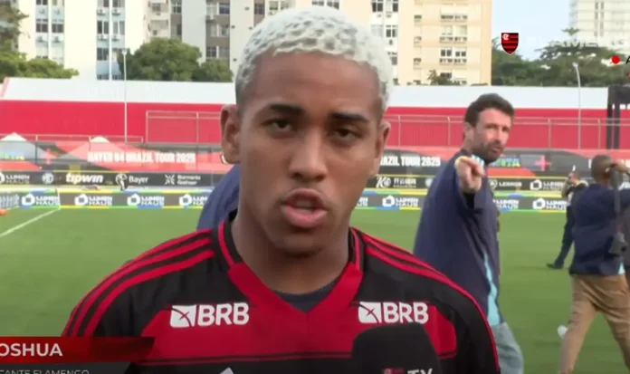 Joshua em entrevista após goleada do Flamengo sobre o Bayer Leverkusen