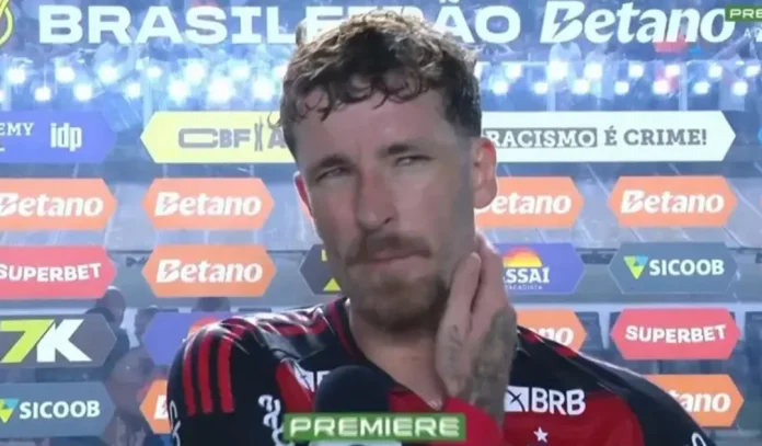 Léo Pereira em entrevista após derrota do Flamengo para o Santos