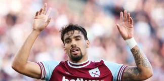 Lucas Paquetá em campo pelo West Ham