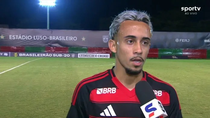 Matheus Gonçalves em entrevista ao Sportv após empate entre Flamengo x Botafogo sub-20