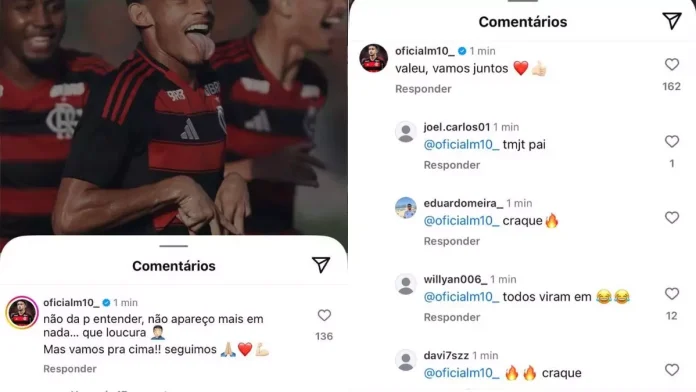 Matheus Gonçalves em postagem no Instagram