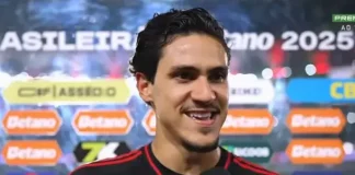 Pedro em entrevista após vitória do Flamengo sobre o Fluminense
