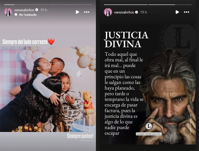 Esposa de De la Cruz posta mensagens no Instagram