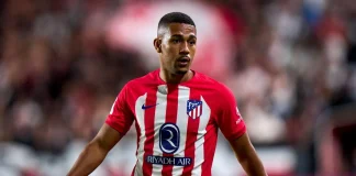 Samuel Lino em campo pelo Atlético de Madrid