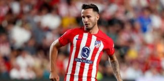Saúl Ñíguez em campo pelo Atlético de Madrid