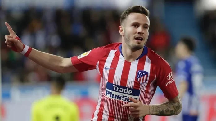 Saúl em campo pelo Atlético de Madrid