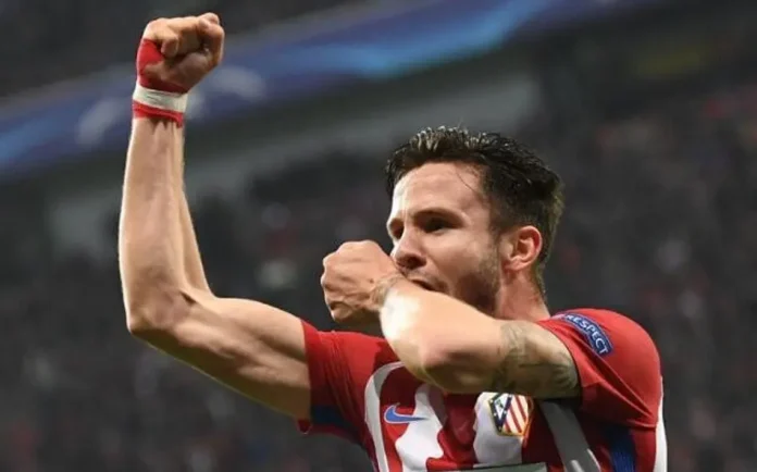 Saúl em campo pelo Atlético de Madrid