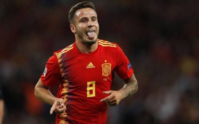 Saúl em campo pela Seleção da Espanha