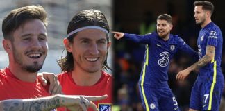 Saúl com Filipe Luís no Atlético Madrid e com Jorginho no Chelsea