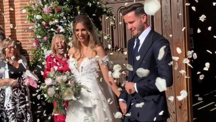 Saul Ñíguez e sua esposa Yaiza Salamanca