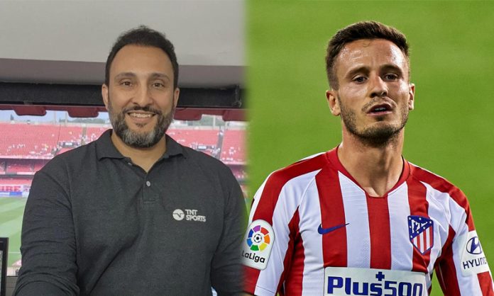 VSR comentarista da TNT Sports e o meio campo espanhol Saúl