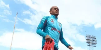 Wesley em treino do Flamengo nos EUA