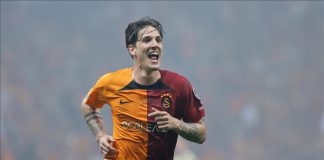 Zaniolo em campo pelo Galatasaray
