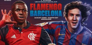 Arte do Flamengo para o Mundial sub-20 contra o Barcelona