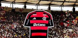 Torcida do Flamengo no Maracanã para o jogo contra o Grêmio. Jogo marcou a estreia da Betano no Manto Sagrado - FOTO: Gilvan de Souza