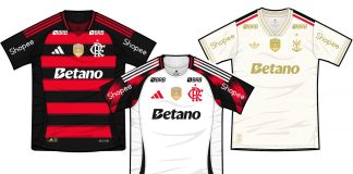 Camisas do Flamengo com o patrocínio da Betano