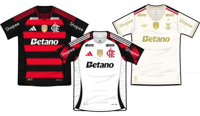 Camisas do Flamengo com o patrocínio da Betano