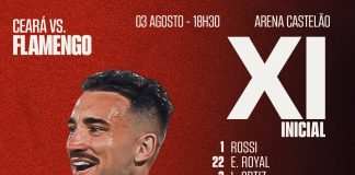 Escalação do Flamengo para o confronto contra o Ceará