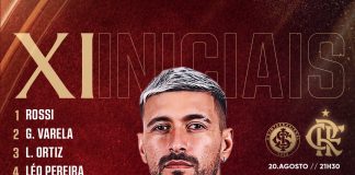 Escalação do Flamengo para o jogo contra o Internacional