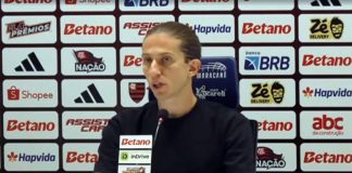 Filipe Luís em entrevista após empate do Flamengo em 1x1 com o Grêmio