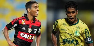 Gabriel em campo pelo Flamengo e pelo Mirassol