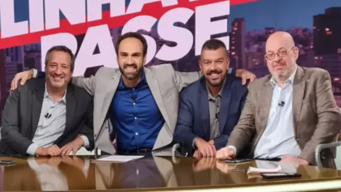 Gian Oddi, William Tavares, Pedro Ivo Almeida e Vitor Birner, no Linha de Passe da ESPN