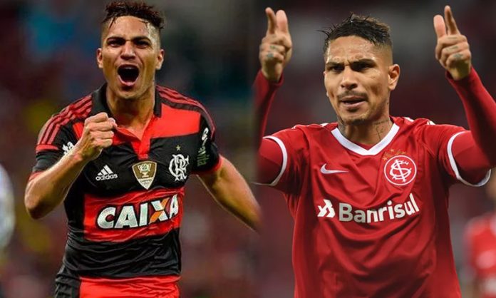 Guerrero comemora por Flamengo e Internacional