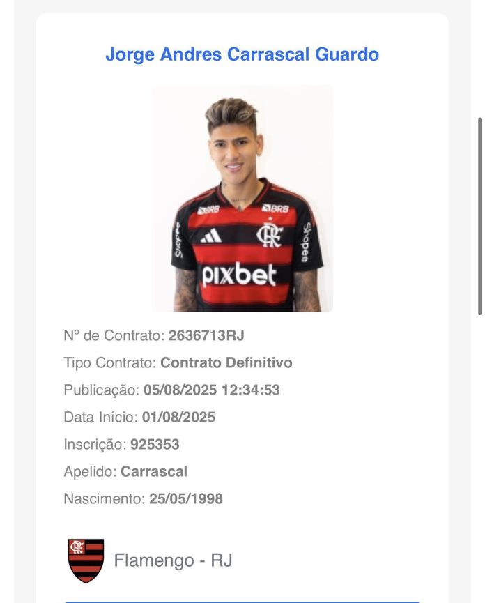 Jorge Carrascal no BID da CBF