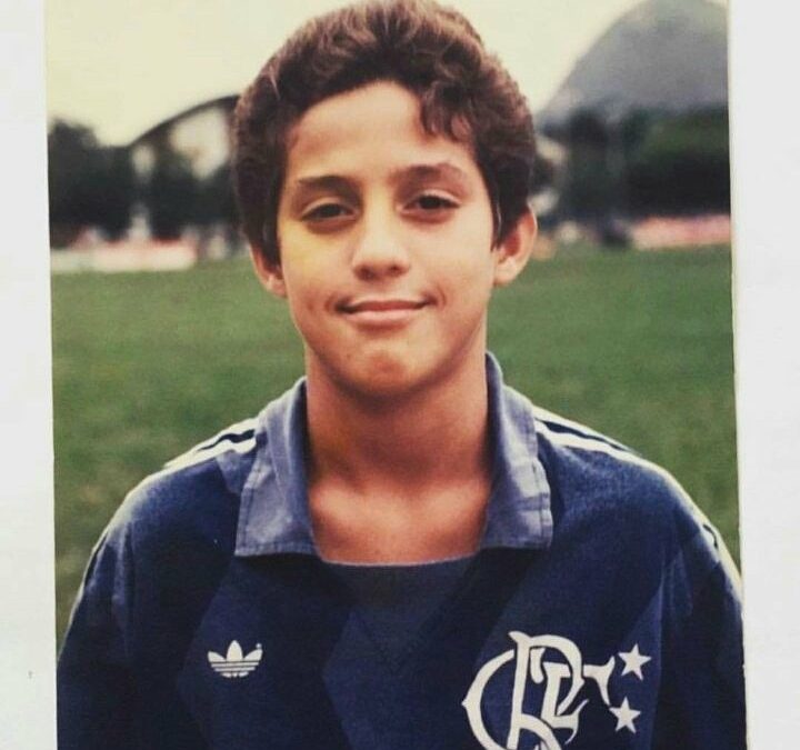 O jovem goleiro Júlio César, no infantil do Flamengo no início dos anos 90