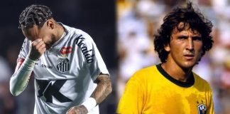 Neymar no Santos e Zico na Seleção Brasileira