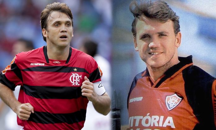 Petkovic em campo pelo Flamengo e nos tempos de Vitória