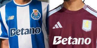 Porto e Aston Villa patrocinados pela Betano