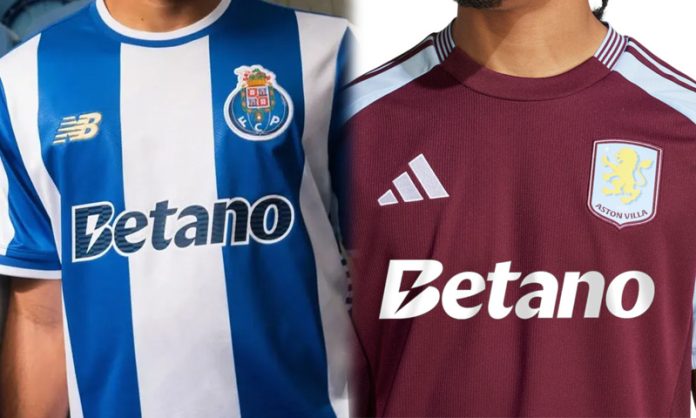 Porto e Aston Villa patrocinados pela Betano