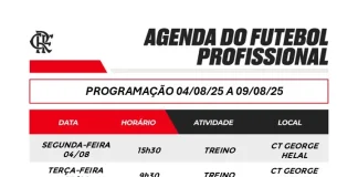 Programação da semana decisiva do Flamengo, jogo contra Atlético-MG e Mirassol