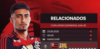 Relacionados do Flamengo para a final do Mundial sub-20 contra o Barcelona