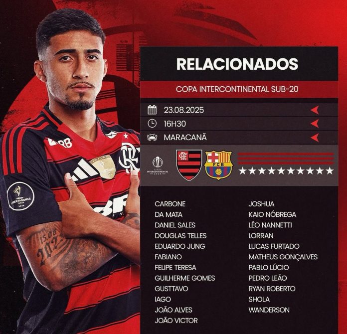 Relacionados do Flamengo para a final do Mundial sub-20 contra o Barcelona