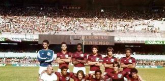 Time de Juniores do Flamengo, em foto no Maracanã em 1984: Zé Carlos, Oscar, Olavo, Élder, Zezinho e Adalberto; Marcinho, Maurinho, Adílson Heleno, Gaúcho e Paulo Henrique